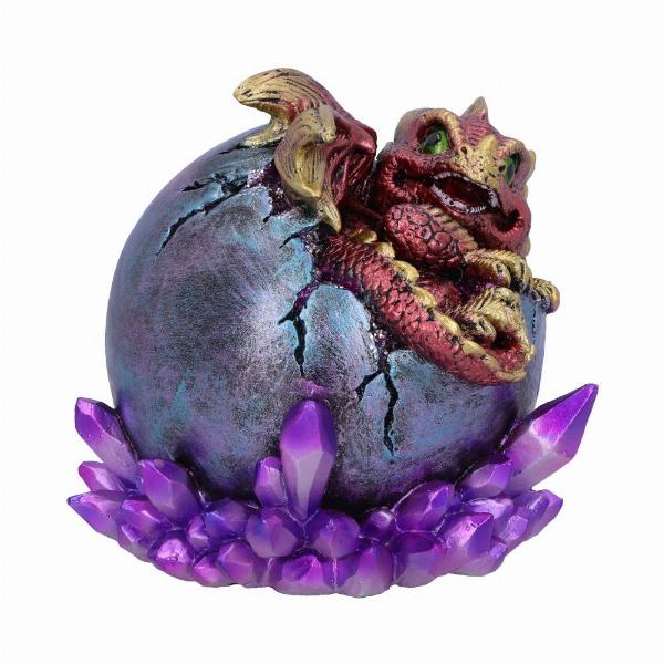 Photo #4 of product U5481T1 - Crimson Hatchling Glow Dragon Red Dragonling Crystal Figurine