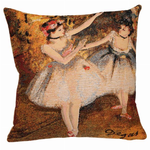 Phot of Edgar Degas 2 Dancers On The Stage Tapestry Cushion