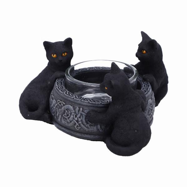 Photo #2 of product D5928V2 - Familiar Trio Cat Tea Light Holder 10cm