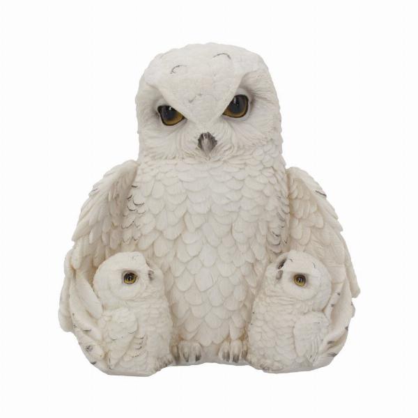 Photo #1 of product U4171M8 - Feathered Family Beautiful Snowy Owl Trio 21.5cm
