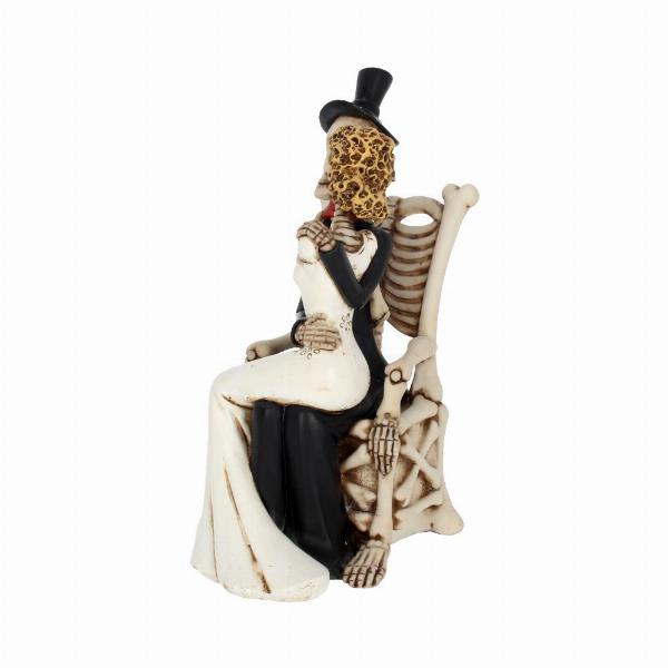 Photo #2 of product AL50112 - For Better, For Worse Gothic Sugar Skull Bride Groom Figurine Wedding Ornament
