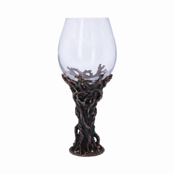 Photo #3 of product D5410T1 - Bronze Forest Nectar Ancient Tree Spirit Green Man Goblet Wine Glass