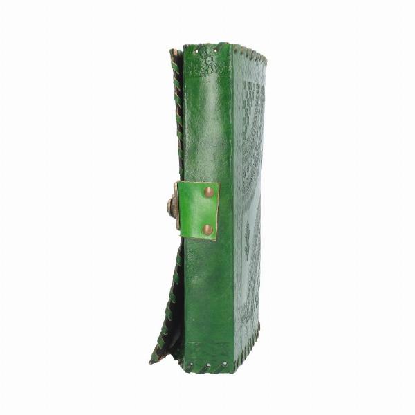 Photo #3 of product D4272M8 - Real Leather Greenman Green Embossed Journal with Lock
