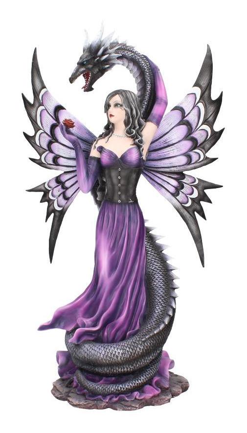 Photo #1 of product C2642G6 - Guardians Embrace Large Dark Fairy Dragon Ornament