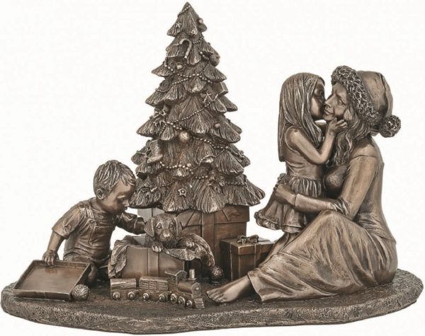 Photo of Happy Christmas Morning Bronze Figurine 25cm