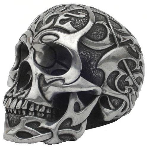 Photo of Heavyweight Tribal Skull Silver Large