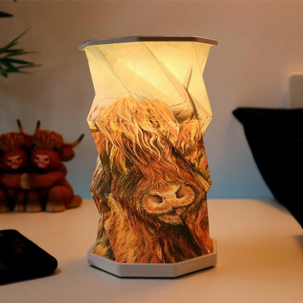 Photo #5 of product B7158B25 - Highland Cow Foldable Lamp Rechargeable USB Powered