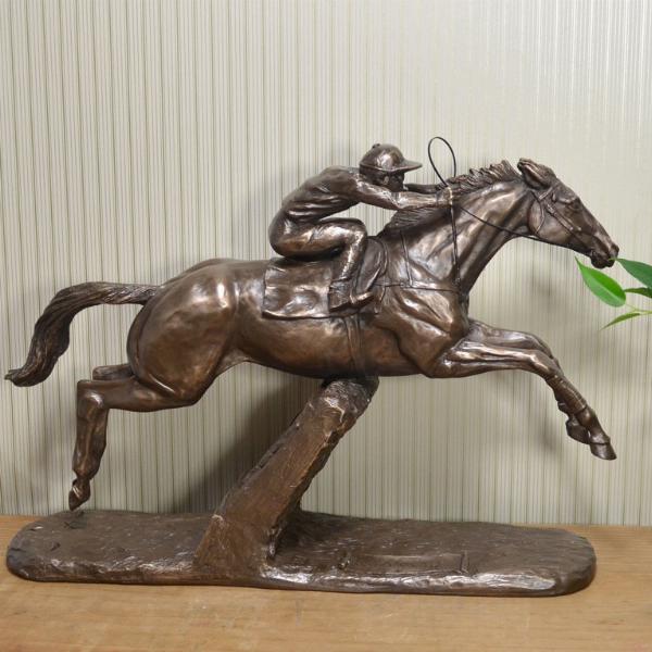 Photo of Istabraq Cold Cast Bronze Horse and Jockey Horse Racing Sculpture by Harriet Glen