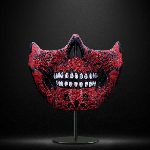 Photo #5 of product D7111B25 - Fancy Dress Jewelled Masquerade Mask Cosplay (Red)