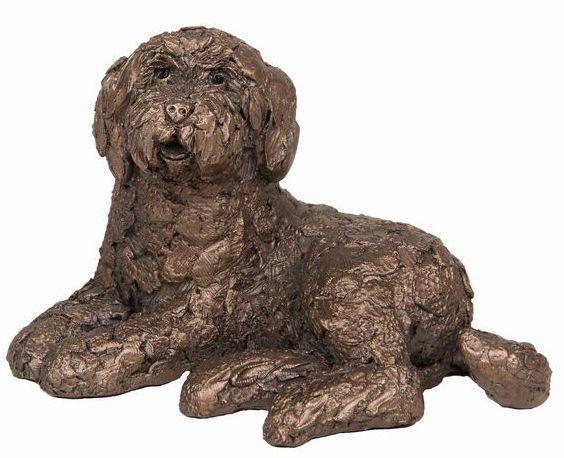 Photo of Koko Labradoodle Lying Bronze Sculpture (Frith) 12cm