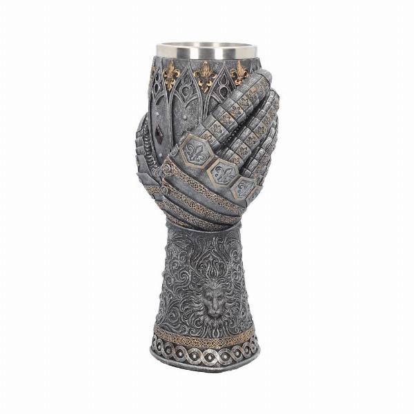 Photo #2 of product B2404G6 - Medieval Lion Heart Gauntlet Armour Goblet