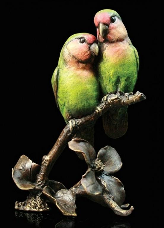 Photo of Lovebirds Bronze Figurine with Wooden Presentation Box (Limited Edition) Keith Sherwin