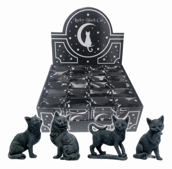Photo #1 of product U4207M8 - Adorable Lucky Black Cats 9cm Figures (Display of 24)
