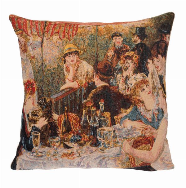 Phot of Luncheon Of The Boating Party By Pierre-Auguste Renoir Tapestry Cushion