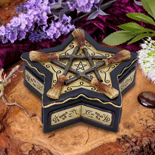 Photo #5 of product U6432X3 - Magick Protector Wiccan Broomstick Box 16cm