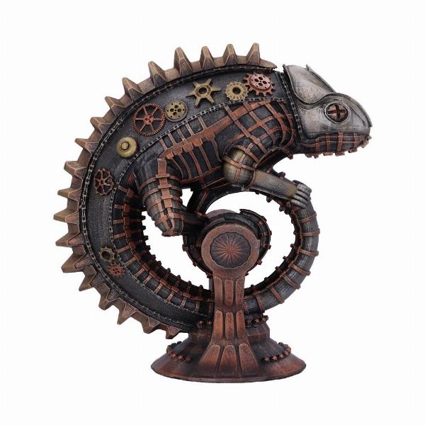 Photo #3 of product D5537T1 - Bronze Mechanical Chameleon Steampunk Lizard Figurine