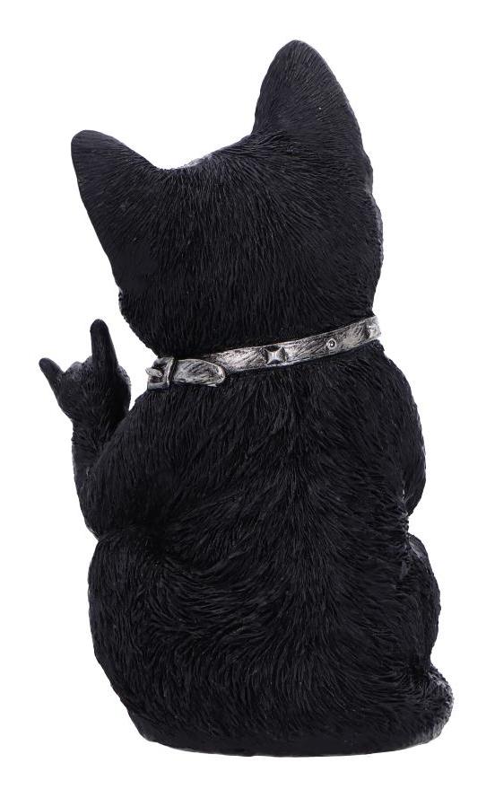 Photo #3 of product U6862C24 - Metallicat Black Cat Throwing Rock Hand Sign