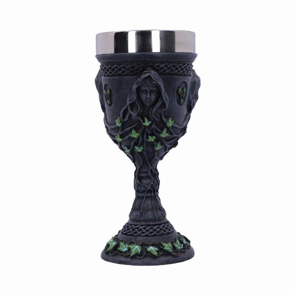 Photo #1 of product NOW119S - Mother Maiden and Crone Chalice Bronze Triple Goddess Wine Glass