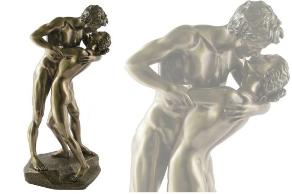 Photo of Naked Couple The Kiss Bronze Nude Figurine