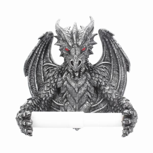 Photo #1 of product B4431M8 - Obsidian Menacing Gothic Dragon Toilet Roll Holder