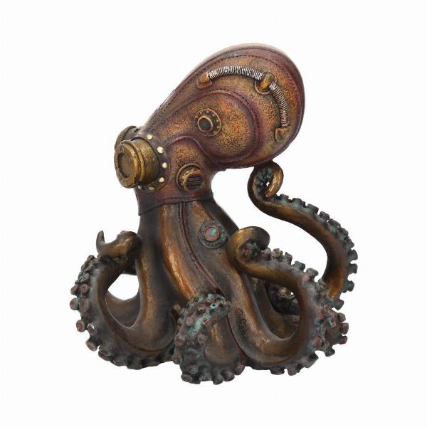 Photo #2 of product D1979F6 - Bronze Octo-Steam Steampunk Octopus Squid Figurine
