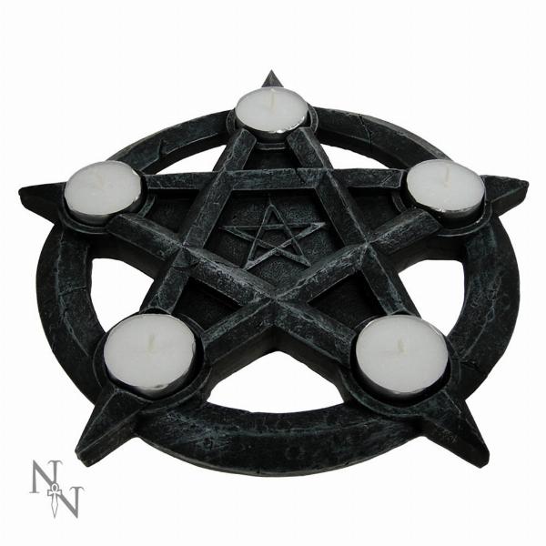 Photo #2 of product NEM2273 - Pentagram Gothic Wiccan Tealight Holder