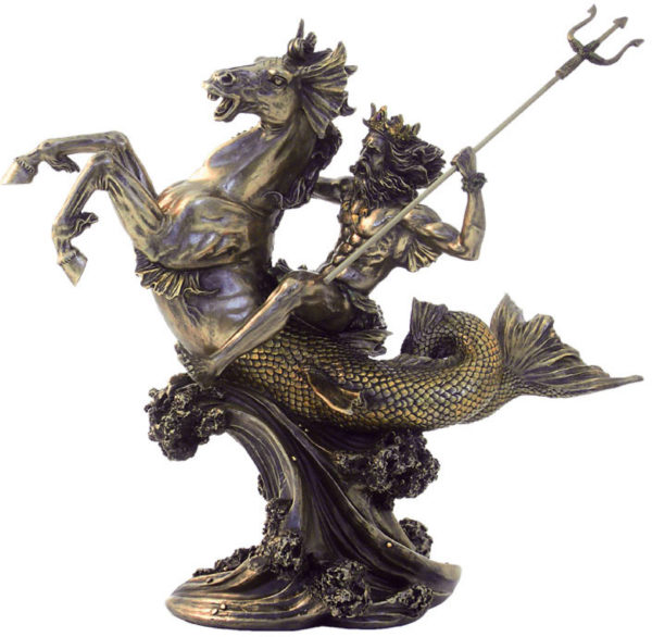 Photo of Poseidon God of the Sea Bronze Figurine 31 cm