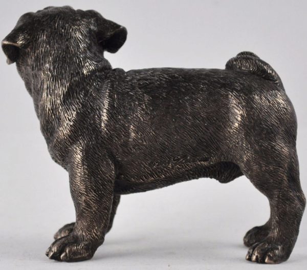 Photo of Pug Standing Bronze Dog Sculpture Small