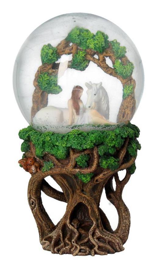 Photo #1 of product B4074M8 - Anne Stokes Pure Heart Unicorn Snowglobe