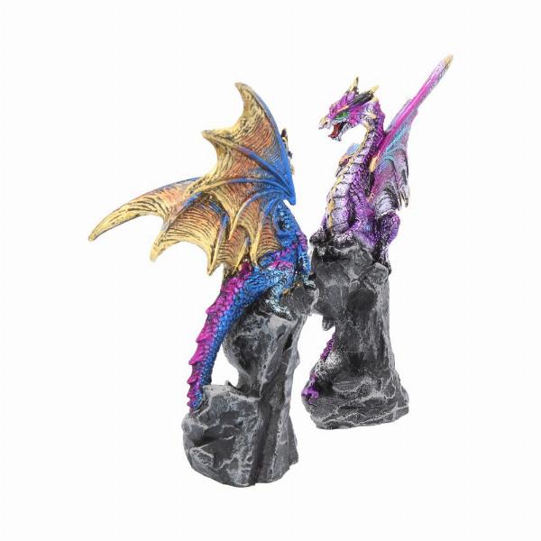 Photo #3 of product U3518J7 - Realm Protectors Figurines Set of Two Fantasy Dragon Crystal Ornaments
