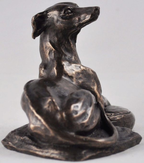 Photo of Resting Whippet Dog Bronze Sculpture 13cm (Harriet Glen)