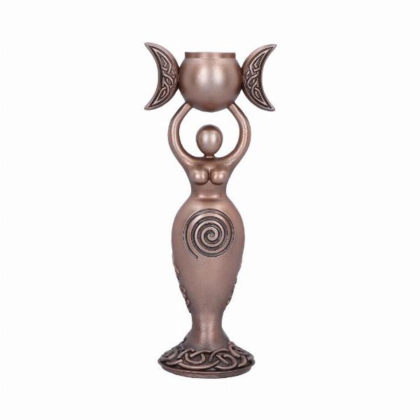 Photo #1 of product B6190W2 - Exclusive Bronze Spiral Goddess Candle Holder 20.3cm