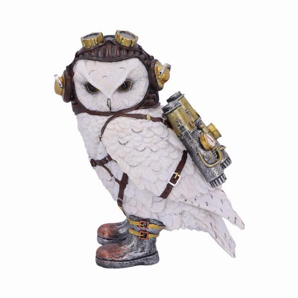 Photo #5 of product U4927R0 - Steampunk The Aviator Pilot Snowy Owl Figurine