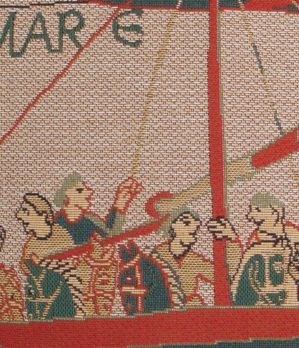 Phot of The Bayeux Tapestry Navire Tapestry Cushion