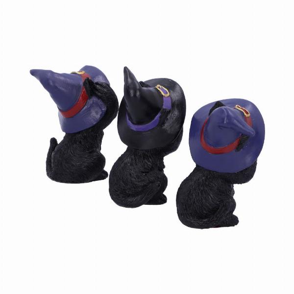 Photo #4 of product U5487T1 - Three Wise Familiars See No Hear No Speak No Evil Black Cats Figurine