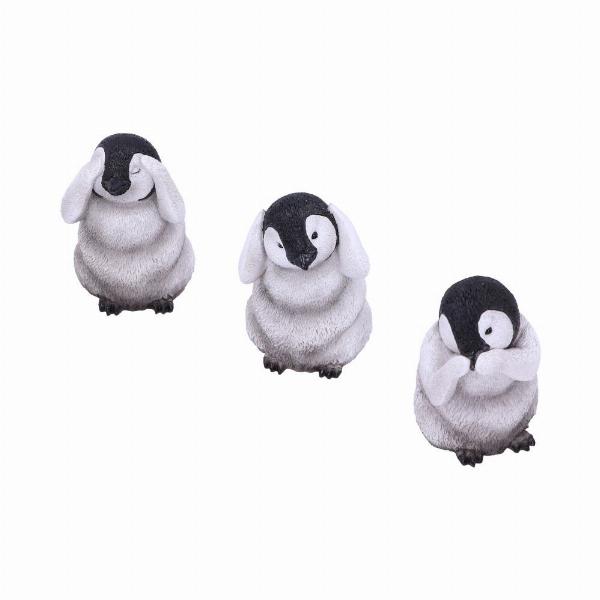 Photo #5 of product U4921R0 - See No, Hear No, Speak No Evil Emperor Penguin Chick Figurines