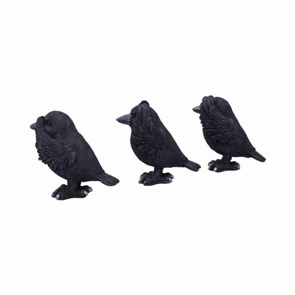 Photo #2 of product B6023V2 - Three Wise Ravens Figurines 8.7cm