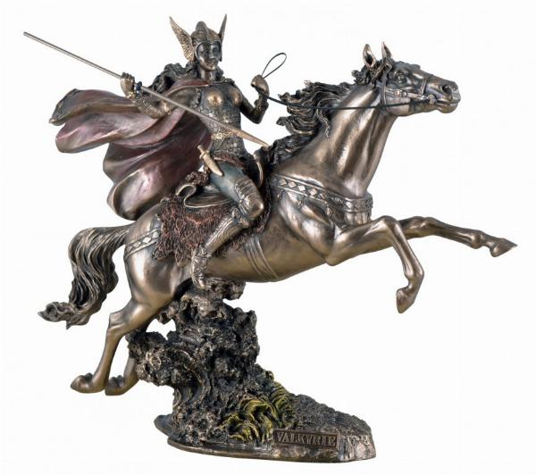 Photo of Valkyrie Riding Horse Bronze Statue 32cm