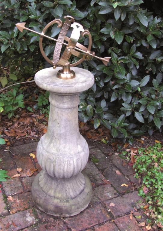 Photo of Victorian Stone Column with Brass Armillary