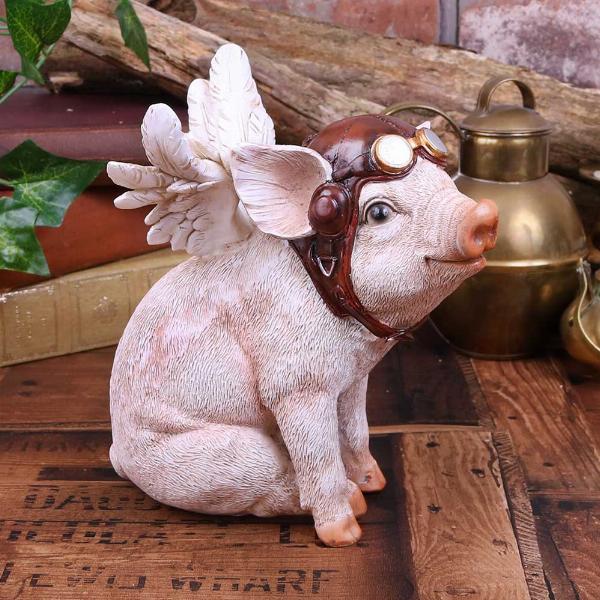 Photo #5 of product U4780P9 - When Pigs Fly Winged Pilot Pig Ornament
