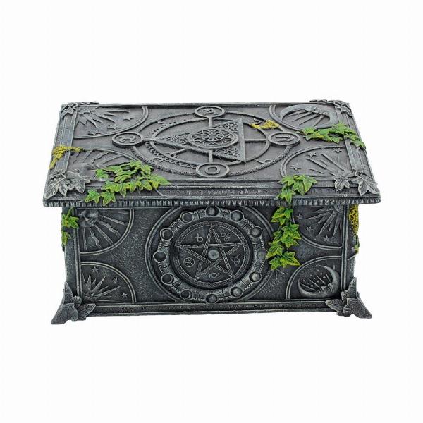 Photo #4 of product B2540G6 - Ivy Covered Wiccan Pentagram Tarot Trinket Box