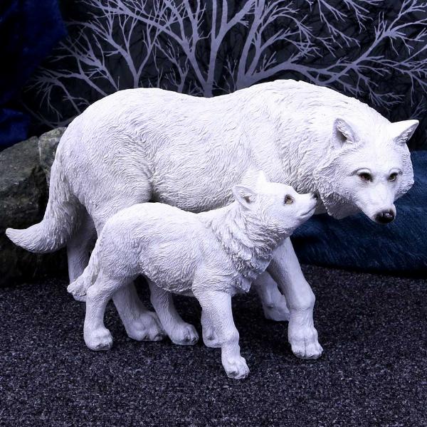 Photo #5 of product U4774P9 - Winter Offspring Mother and Wolf Pup Ornament