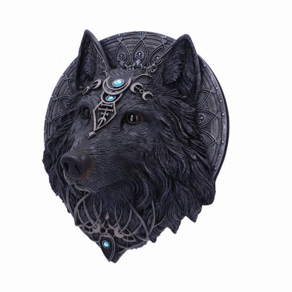 Photo #2 of product B5240S0 - Dark Gothic Magical Wolf Moon Wall Hanging Plaque