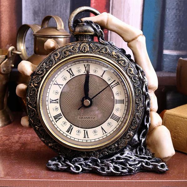 Photo #5 of product U4469N9 - About Time Skeleton Hand and Pocket Watch Mantel Clock