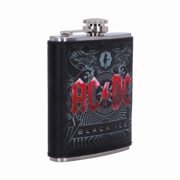 Photo #4 of product B5521T1 - Officially Licensed AC/DC Black Ice Album Embossed Hip Flask