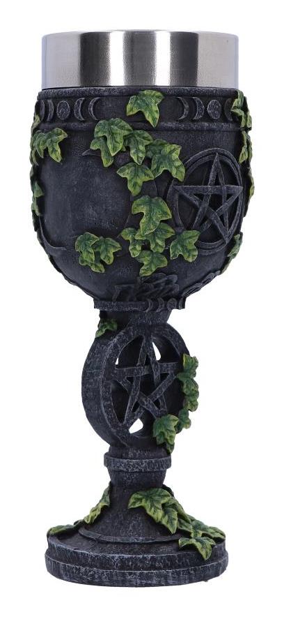 Photo #4 of product B6356X3 - Aged Wiccan Pentagram Goblet 19.5cm