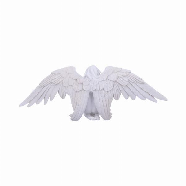 Photo #4 of product U5468T1 - White Angels Offering Kneeling Caped Angel Figurine