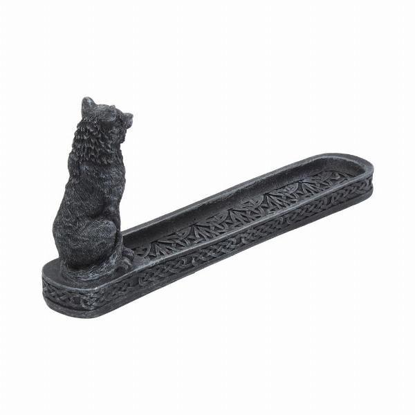 Photo #4 of product C0854C4 - Catching The Scent Obsidian Wolf Incense Burner 25cm