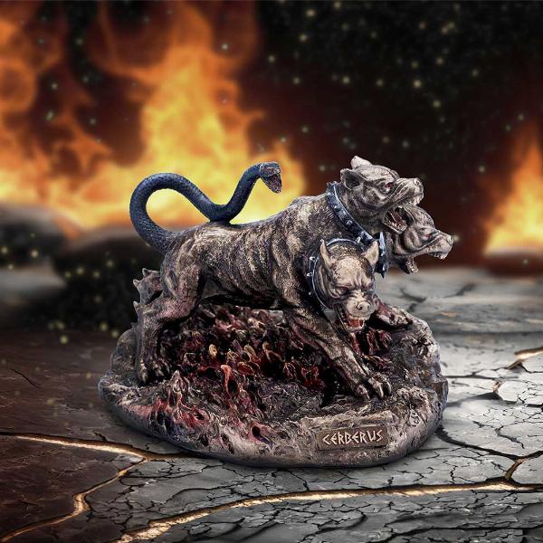 Photo #5 of product D6815B24 - Cerberus the Three Headed Hound of Hades Bronze Figurine