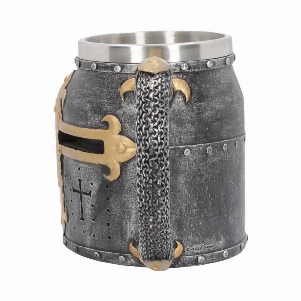 Photo #2 of product B2291F6 - Crusader Medieval Knight Chainmail Tankard Historical Helmet Mug